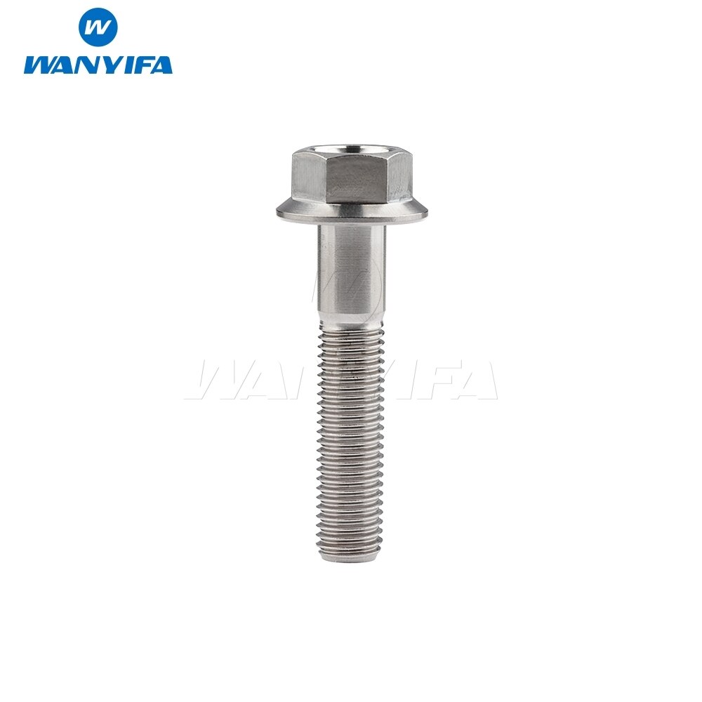 Wanyifa  m10 titanium ti bolte 1.25 pitch flange sekskantede bolte skruer  m10 x 30 35 40 45 55 60 65 70 75 80 100mm: M10 x 45mm