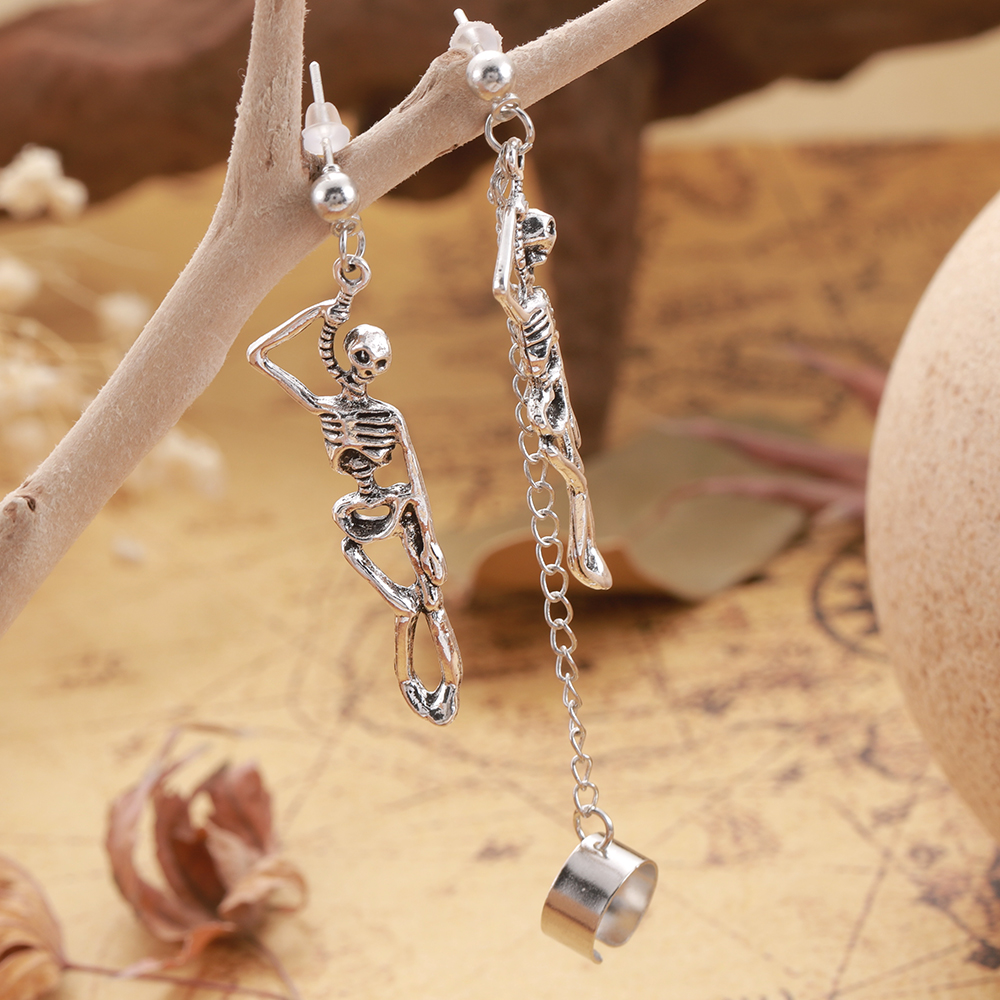 Hanging Butterfly Clip Earrings Ear Hook Rock Hoop Punk Double Pierced Unusual Earring Women Girls Goth Jewelry: AM758