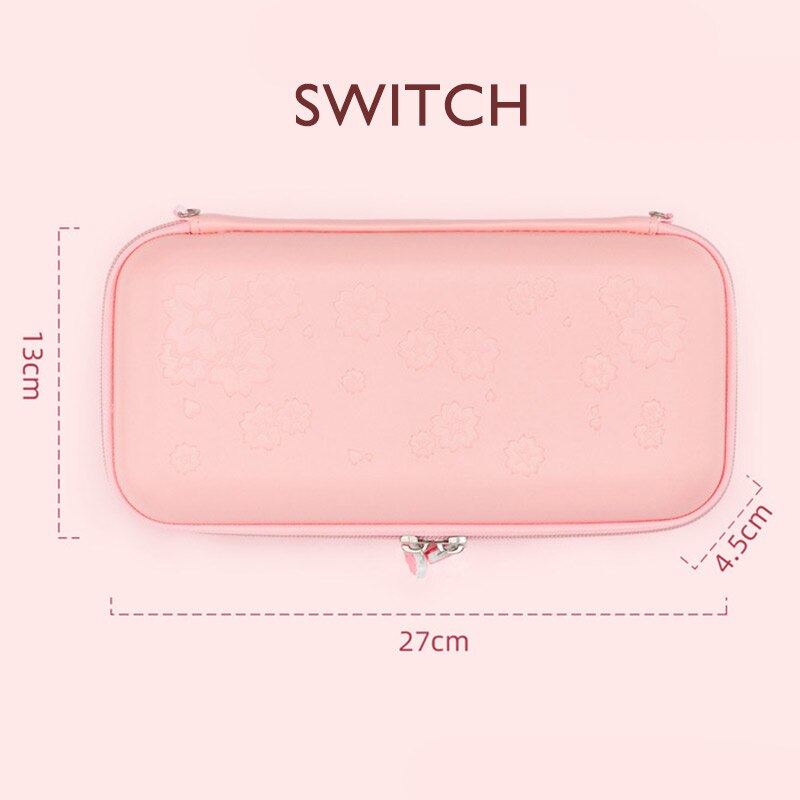 Opbevaringstaske til nintendo switch pink sakura bærbar taske vandtæt hård shell ns lite dæksel til nintendo switch accessorie: Kontakt