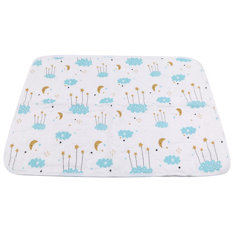 Baby Waterproof SheetBaby Diaper Pad Waterproof Cotton Gauze Sheet Washable Baby Isolation Pad: Moon clouds