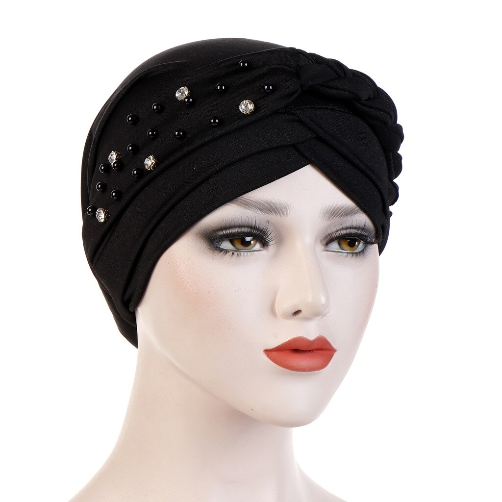 Hijab musulman, couvre-chef, bandeau croisé islamique, Turban, bandeau pour cheveux: 1
