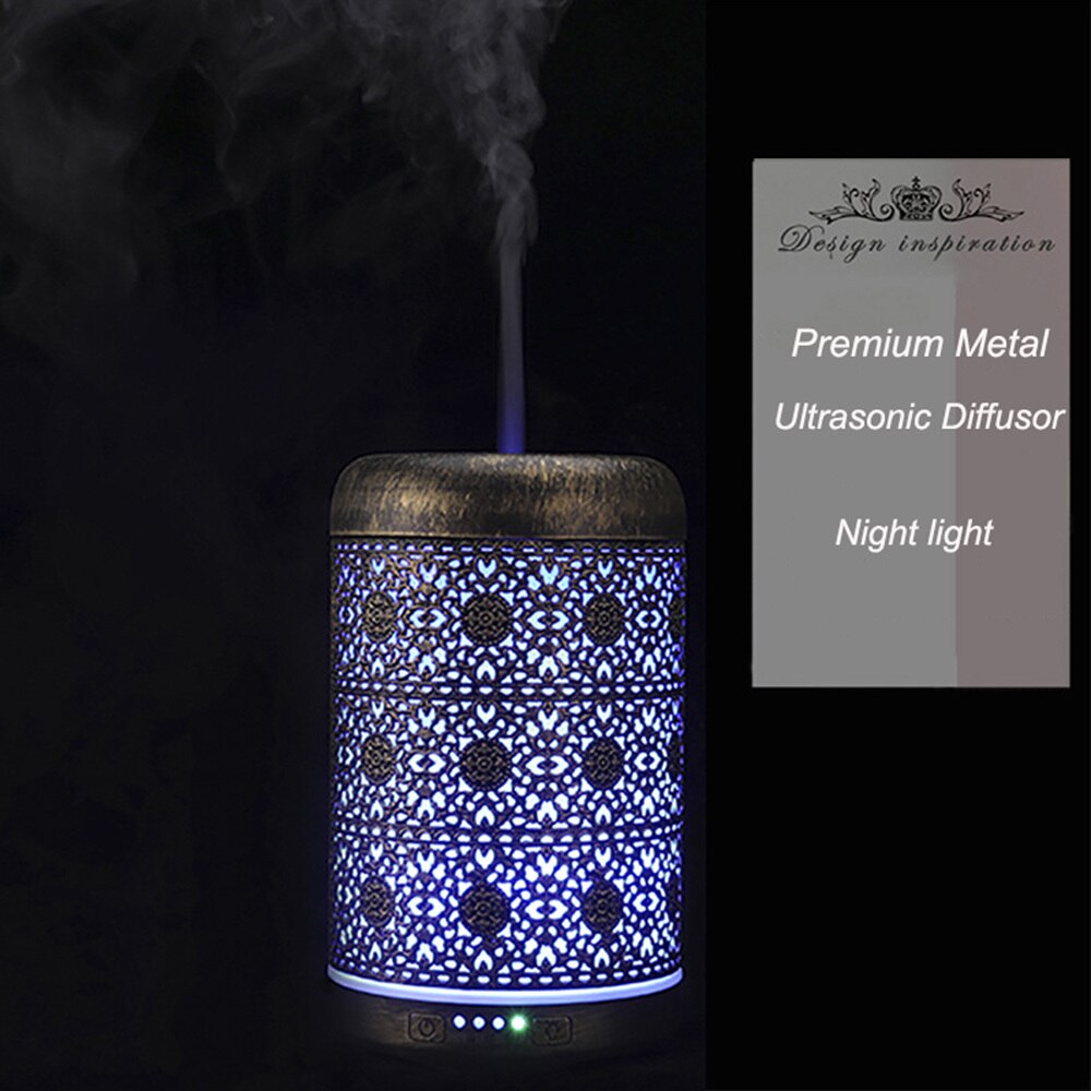Ätherisches Öl Diffusor Metall Ultraschall Difusor Kühlen Nebel-luftbefeuchter LED Licht Ruhig Abgeschaltet Nano Bronze Farbe 250ml
