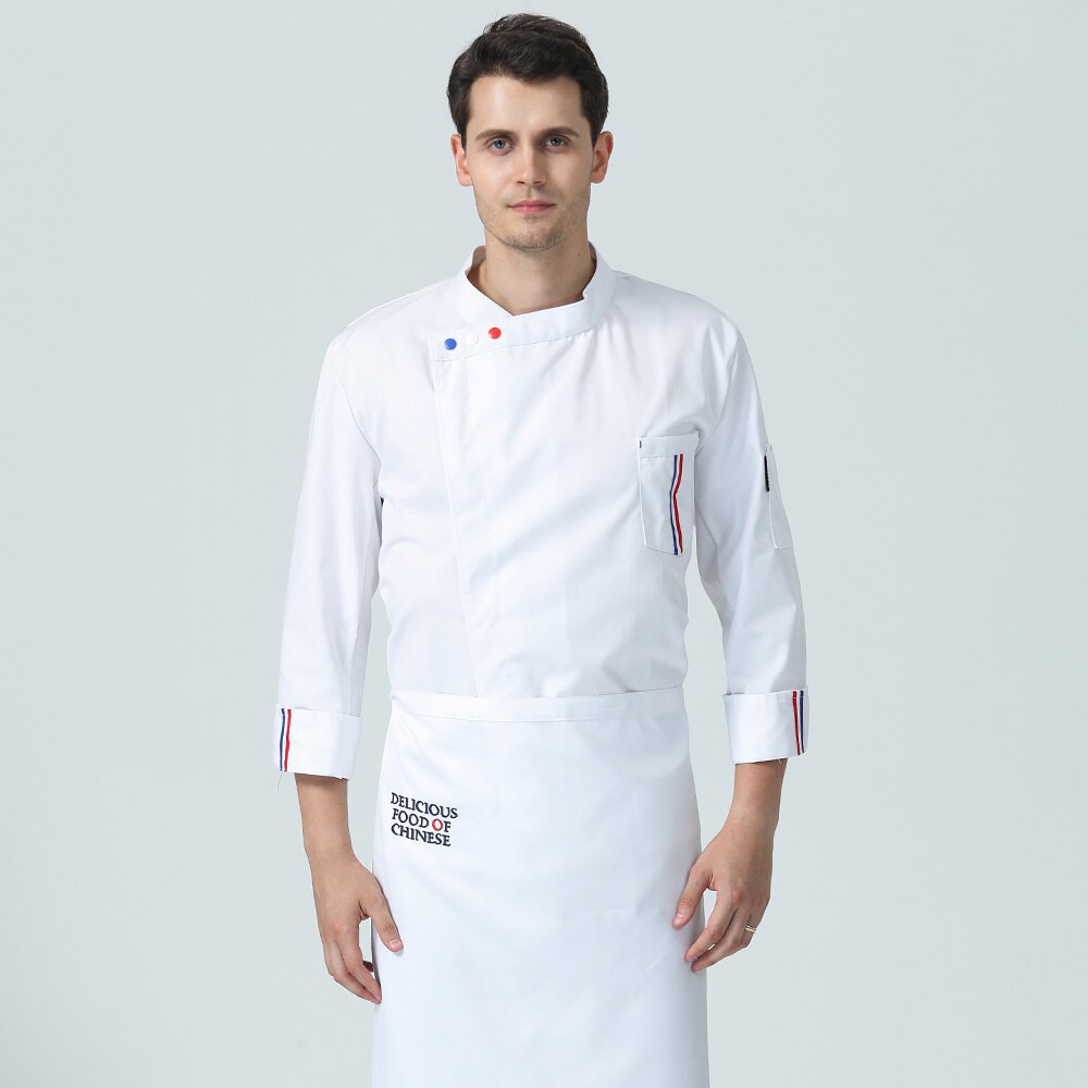Unisex restaurante uniforme de cocina para Chef camisa transpirable manga larga chaqueta de Chef trabaja ropa para hombres al por mayor de servicio de alimentos de: tops only 3 / M
