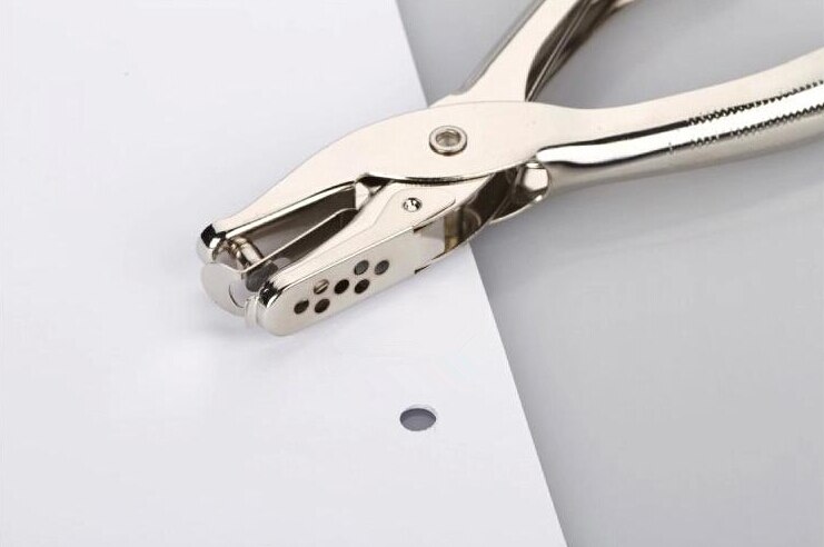 Perforadora de un solo agujero perforadora de papel manual de un solo orificio perforadoras para colección de recortes, 8 páginas, materiales de Metal, suministros escolares y de oficina, 1 Uds.