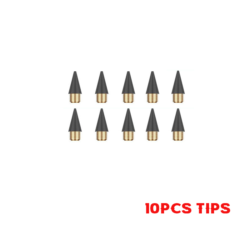 10pcs Eternal pencil set macaron For Kids Cute Pens Painting Art Office&School Supplies Infinity Pencils Tips Set Stationery: light yellow