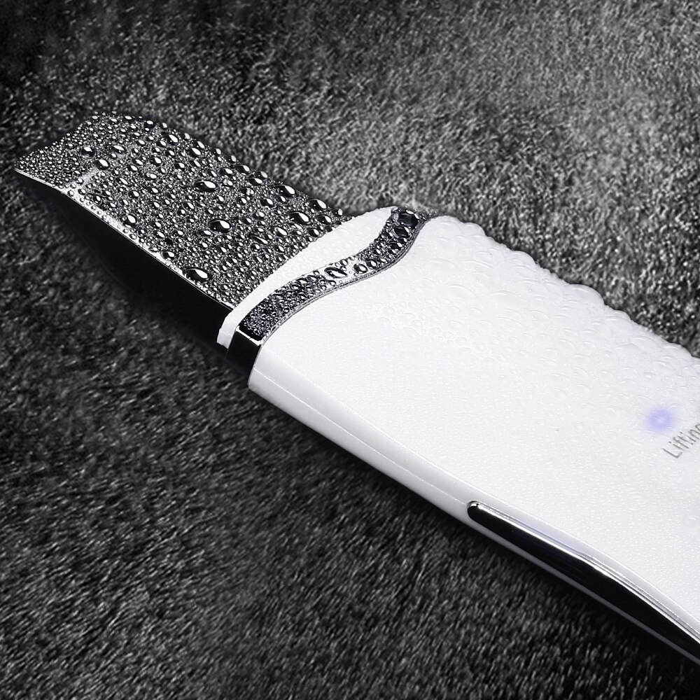 Dropshipping ultra sônico purificador da pele com caixa rosto profundo mais limpo peeling espátula pá levantamento beleza instrumento massageador