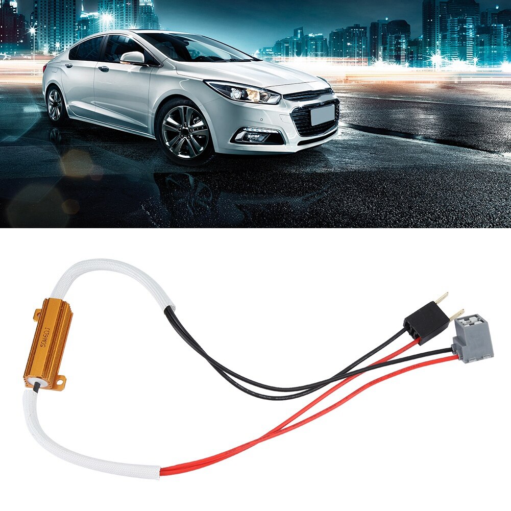 2pcs 12V 50W High power LED Headlight Fog Lamp Load Resistor Decoder Anti-Flicker Flash Error Canceler for H7