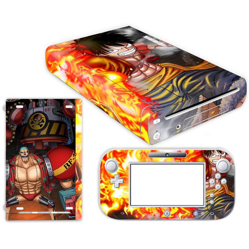 Anime di Un Pezzo Luffy Autoadesivo Della Pelle per Nintendo Wii U Console Copertura con Telecomandi Skin Per Controller Per Nintend wii u sticker