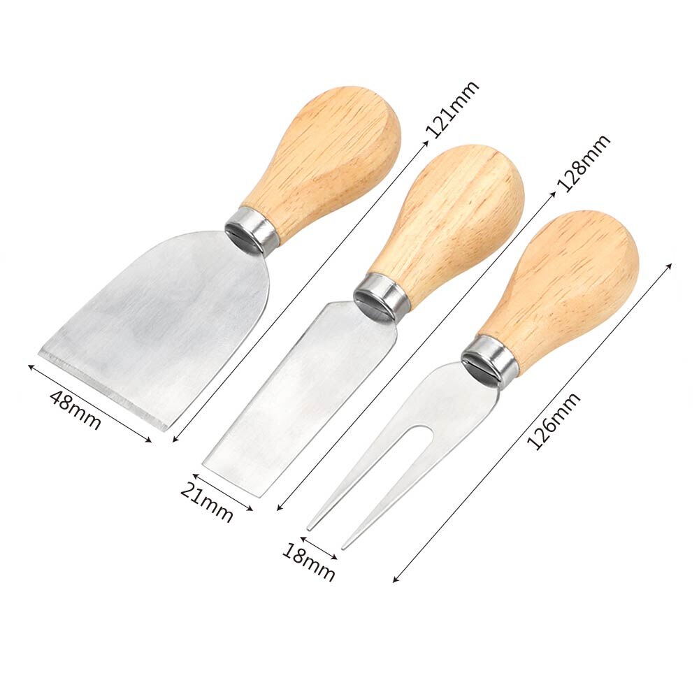 Bakeware Cooking Tools Cheese Slicer Sets Wood Handle Knife Kit Gadgets 3pcs/set Cheese Tools Kitchen Accessories