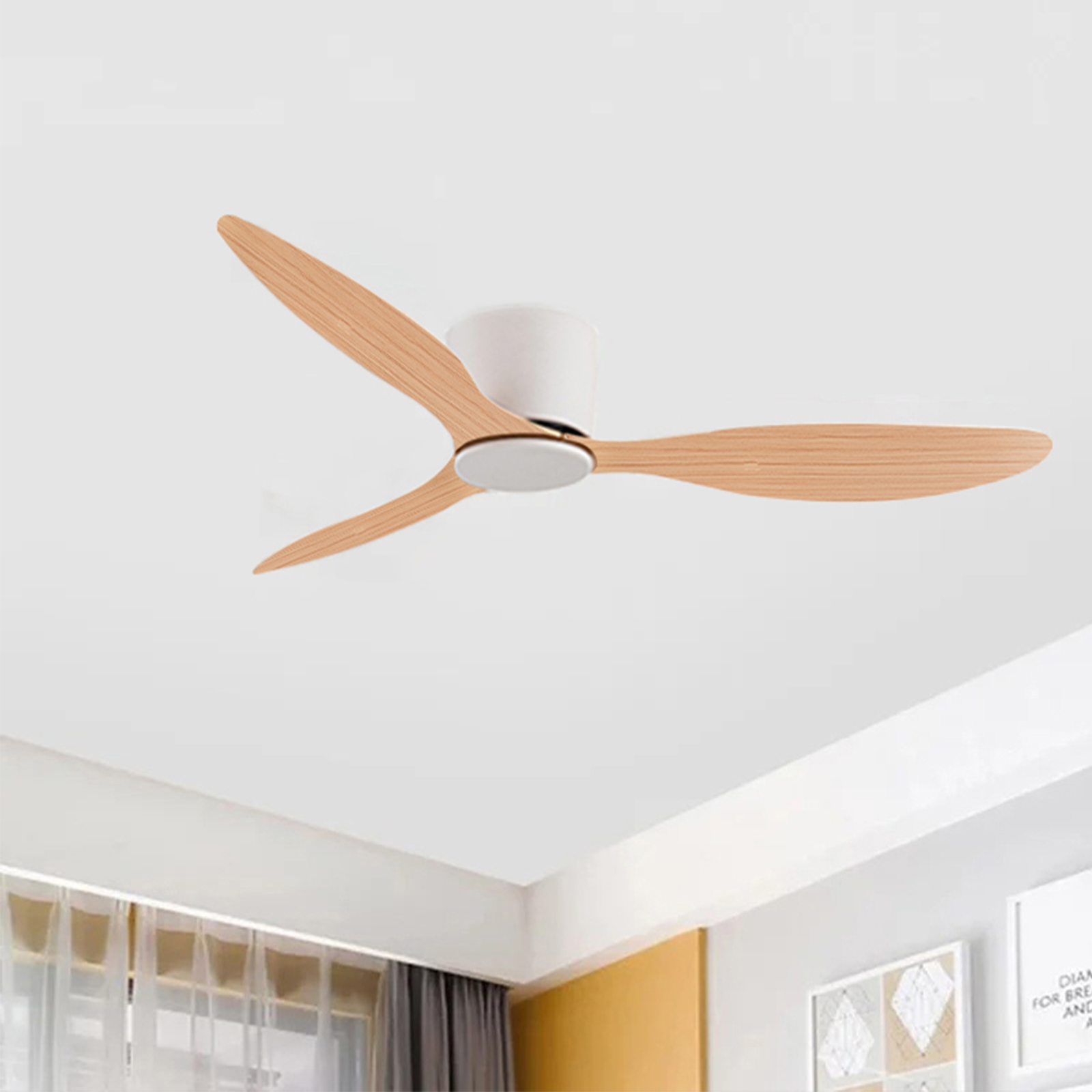 Iransk loftsventilator lavt gulv dc-motor elektrisk ventilator fjernbetjent stor husholdningsventilator uden lys til stue soveværelse: 350w / Orange