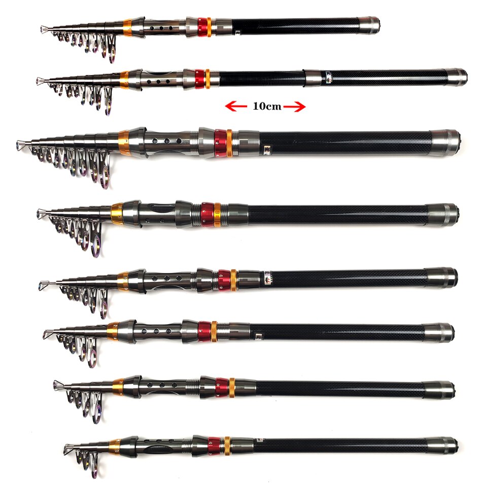 Teleskopisk fiskespö combo feeder spö kit 1.8-3.6m kolfiber fiske set kort resa fiskespö bas karp gäddsticka