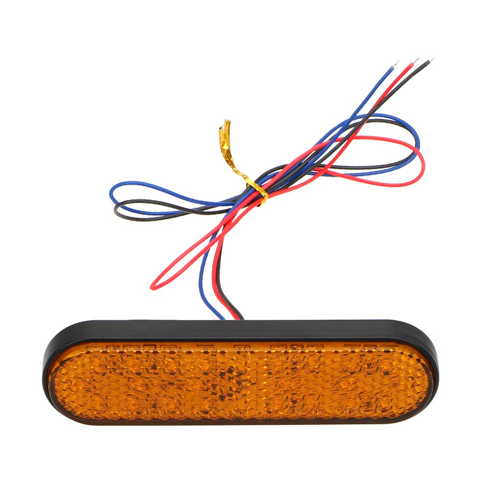 Voor auto's, vrachtwagens, aanhangers, motorfietsen, richtingaanwijzers, achterlichten, remlichten, stopmarkeringslichten, 24 led-reflectoren voor motorfietsen: Geel