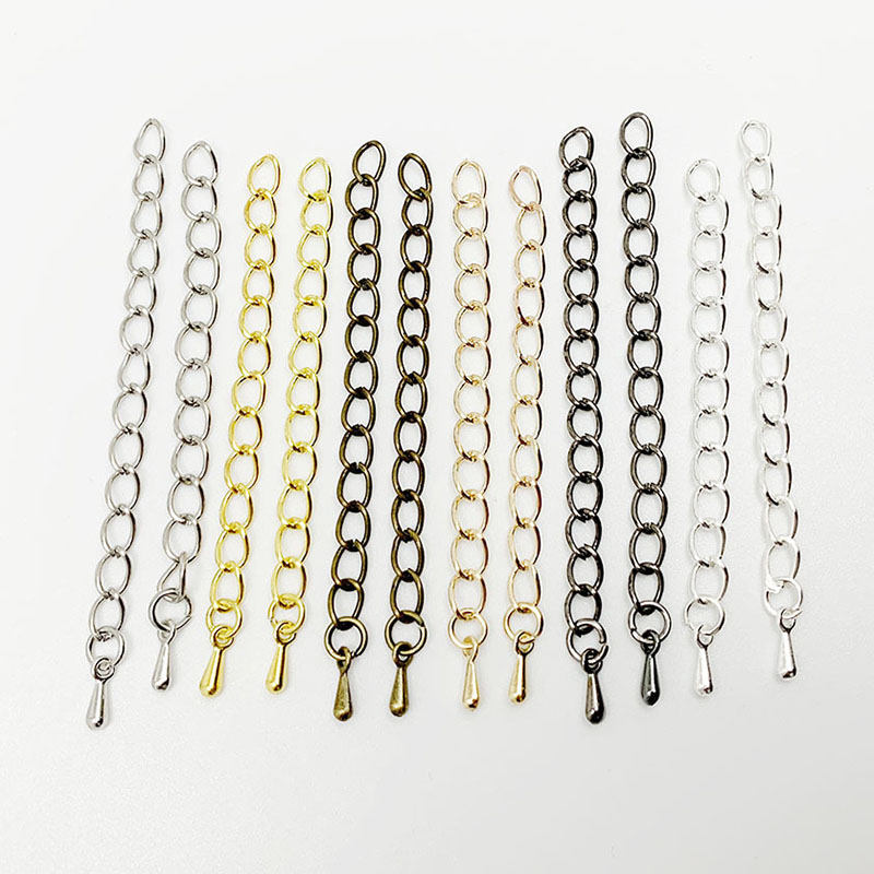 20 stks/partij 50-70mm Uitgebreide Uitbreiding Staart Keten Connectors Water End Kralen Voor DIY Sieraden Maken armband Ketting