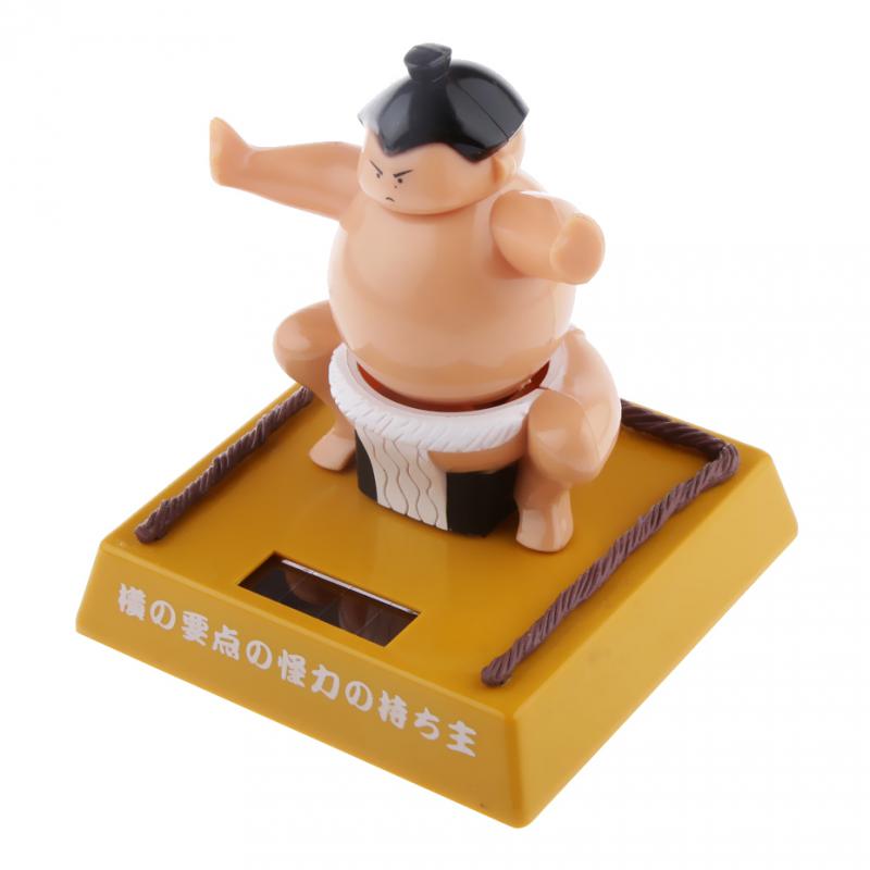 Solar Powered Sumo Wrestler Kids Swing Toy Car Ornament Home Office Tabletop Decoration Kids