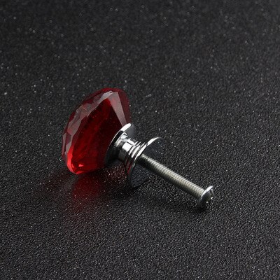 30 Mm Diamond Shape Crystal Glass Knoppen Kast Trekt Lade Knoppen Keukenkast Handvatten Handvat Hardware: Rood