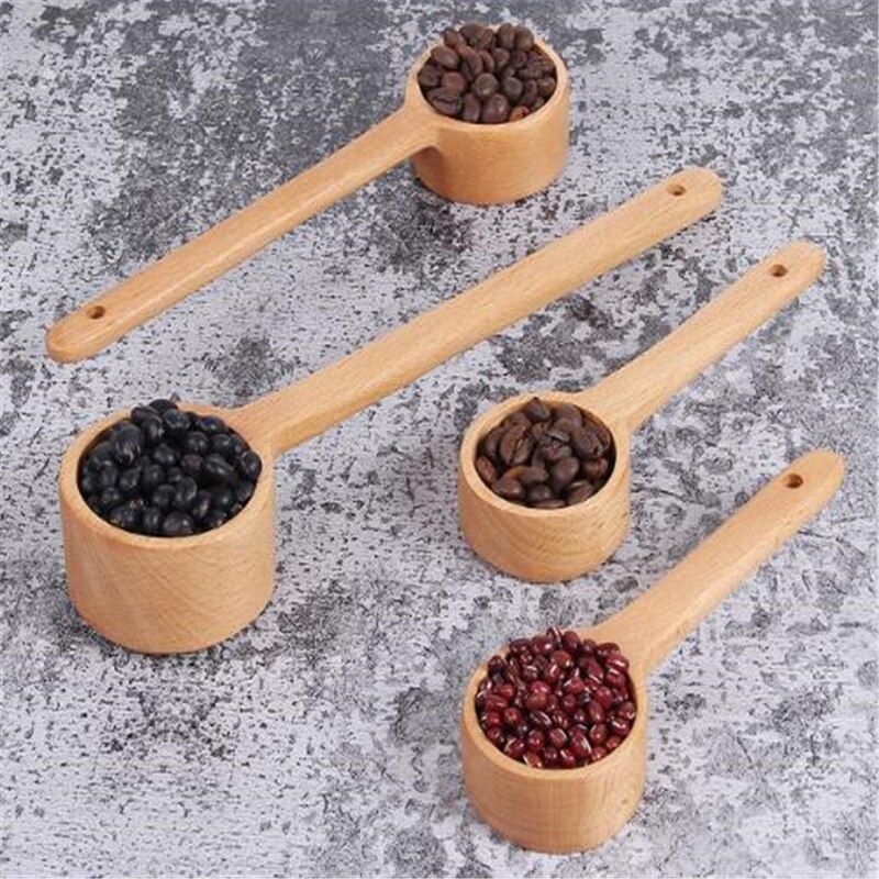 Lange Steel Houten Mesuring Lepel Houten Koffie Lepel Keuken Soep Lepels Home Keuken Mesuring Tools