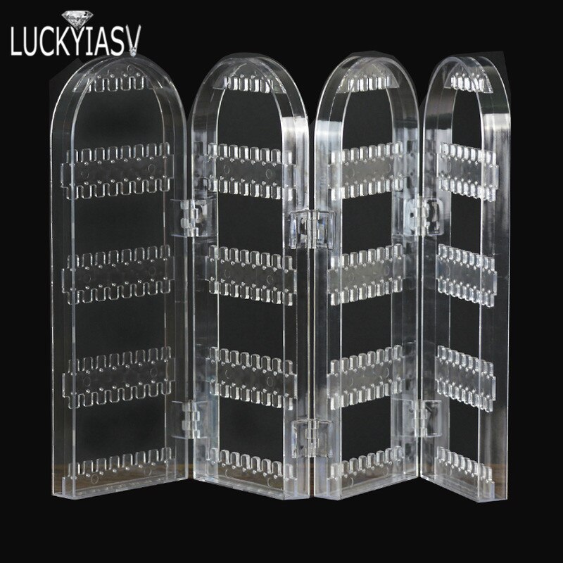 Wyczyść 120/180/240/360 otwory plastikowe kolczyki szpilki stojak wystawowy składany ekran kolczyk ekspozytor do biżuterii do przechowywania Stud: 4C-240 holes
