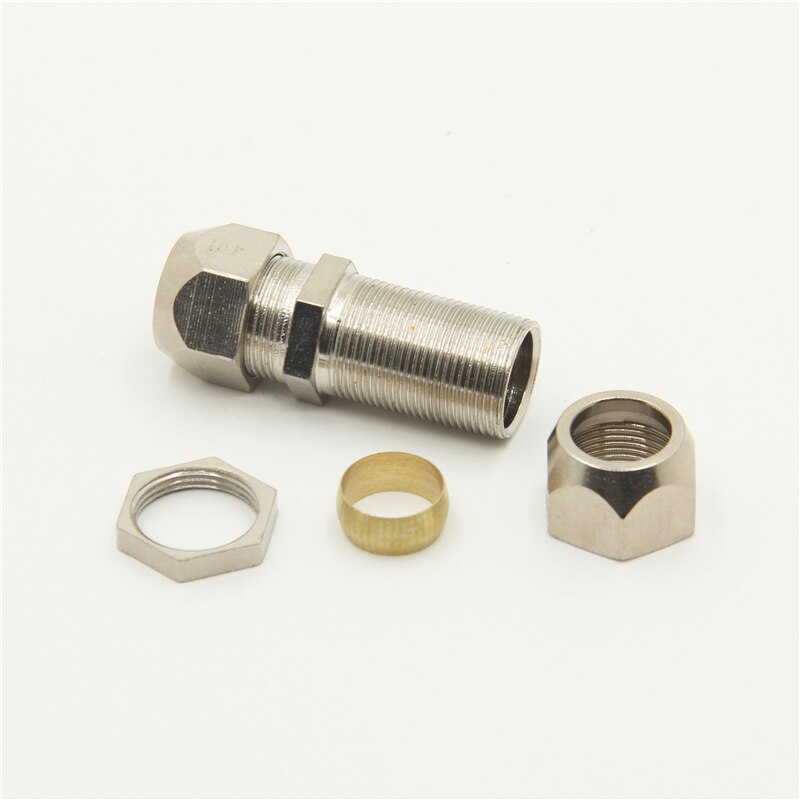 Copper plated nickel plated fixed plate / plate / diaphragm straight through copper pipe oil joint PM-6/8/10/12mm ferrule joint