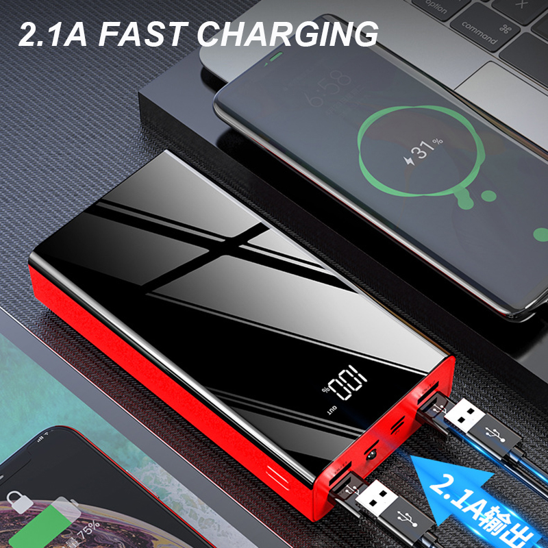 Batería Externa de 40000mAh con pantalla LED, PowerBank 2.1A DE CARGA RÁPIDA, cargador de teléfono con 4 salidas USB