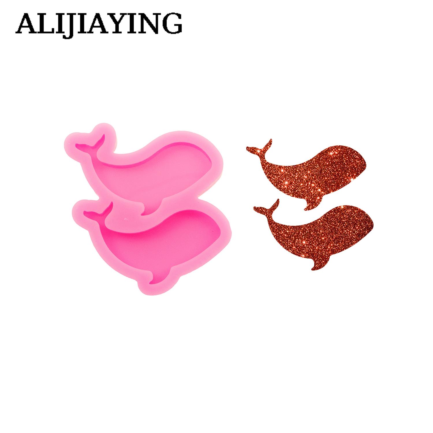 DY1537 Glossy Mini Dolphin Epoxy Resin Silicone Molds Crafts Art, Cat Fondant Chocolate Candy DIY Cake Mould: WHITE