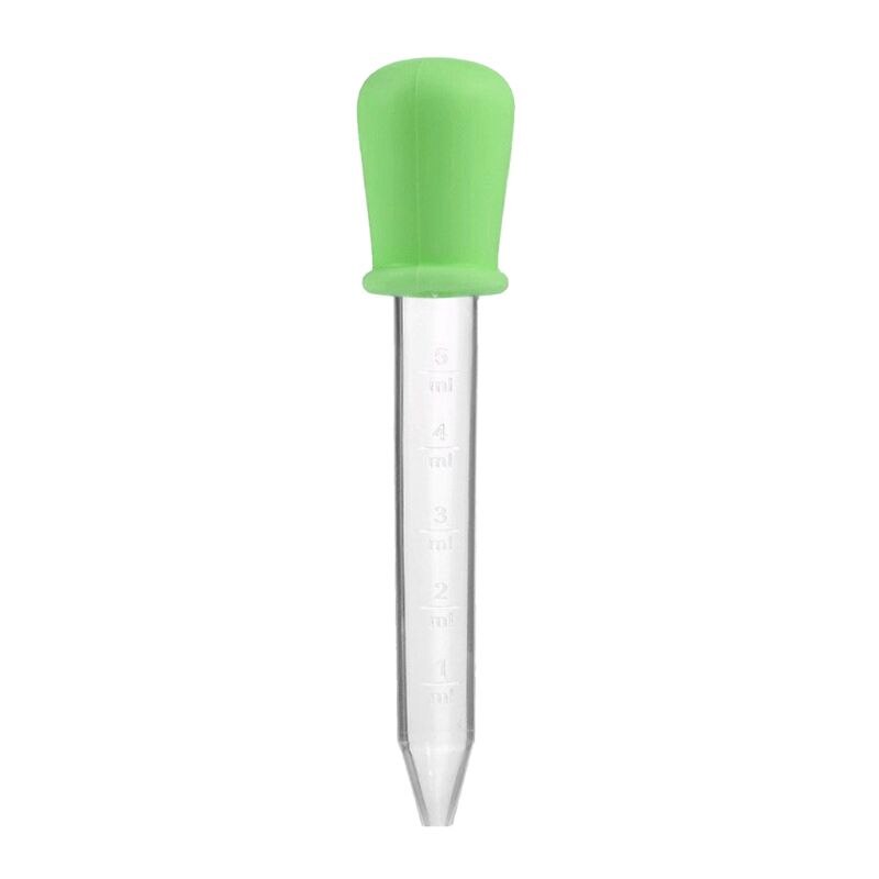 5ml Silicone Pipette Liquid Food Dropper Plastic Baby Feeding Dropper Spoon Burette Infant Utensils: green
