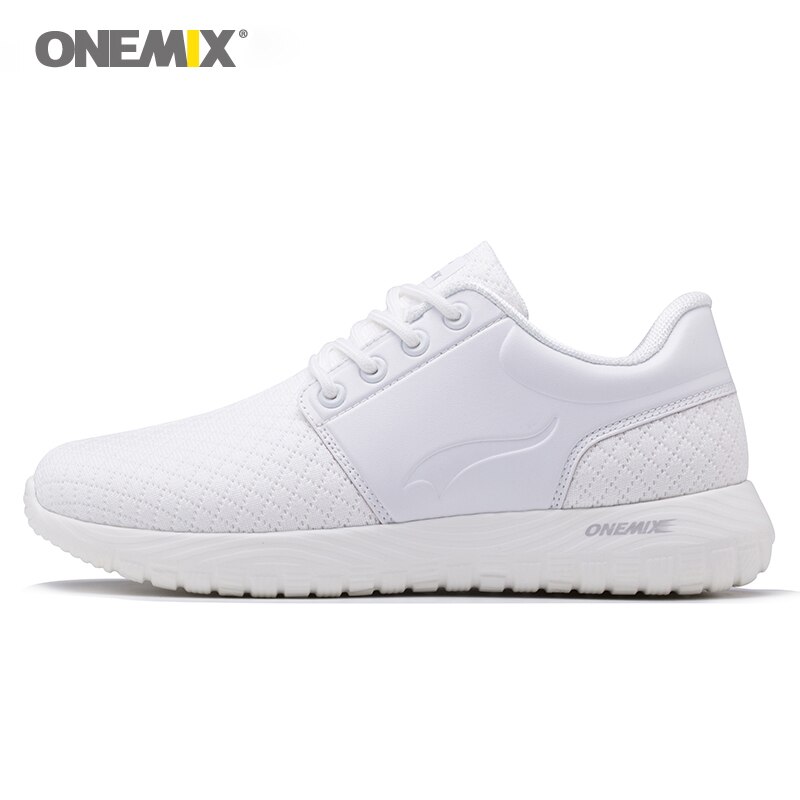 Onemix Women's Running Shoes Breathable Mesh Sports White Sneaker Lightweight Cushioning DMX Sneakers for Walking Shoes