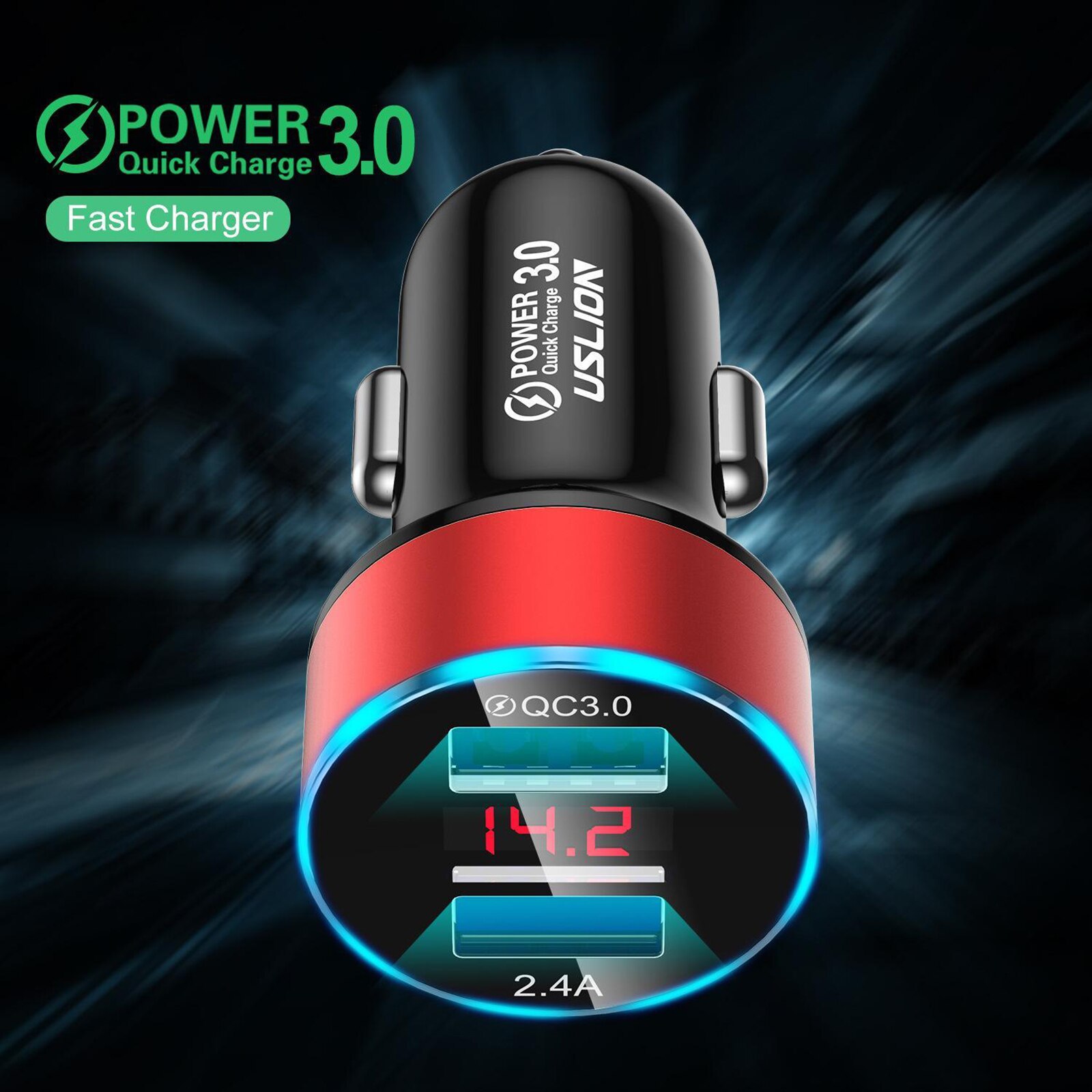 Bil trådløs ladestander hurtig opladning 3a mini bærbare dual usb telefon biloplader adapter hurtig opladning