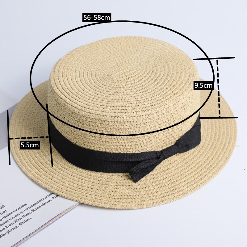 Sombrero de playa Simple de verano para mujer, sombreros casuales para mujer, corbata de lazo con borde plano, sombrero de paja para niñas, sombrero de Sol para deportes de natación, para adultos