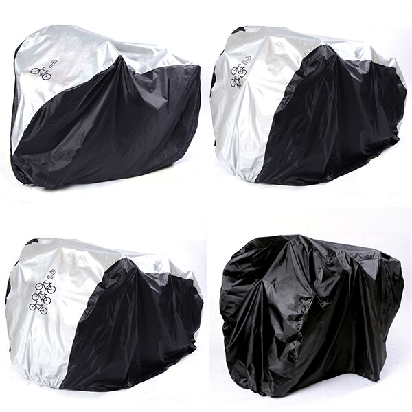 Waterdichte Dual 2 Fiets Scooter Rain Dust Protector Sneeuw Zon Cover-Maat M (Zwart)