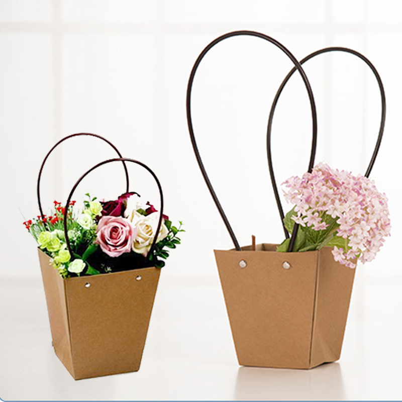 Sac en papier Kraft trapézoïdal | Sachet carré pour plantes vertes/fleurs/viande 7A2251 1 pièce