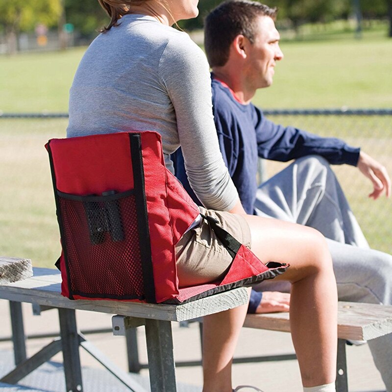 Opvouwbare Outdoor Kussen Stoel met Rugleuning Draagbare Oxford Doek Verstelbare Klapstoel