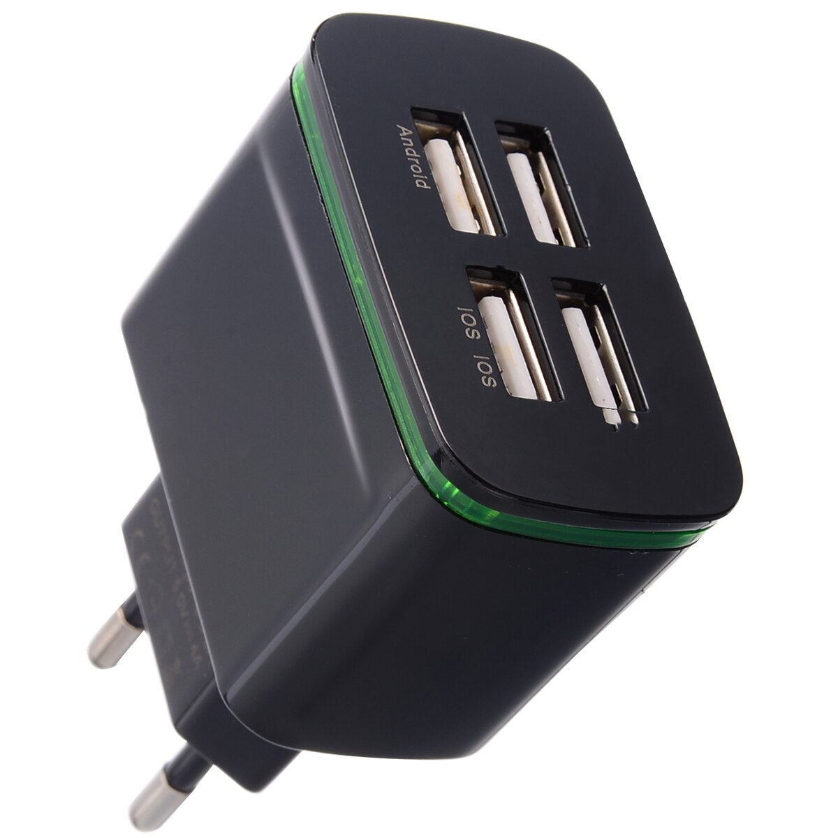 1pc Reise MP3 Spieler Schwarz Adapter 110-220V 4 Hafen USB Zauberstab Ladegerät 5V 4A Energie stecker Adapter EU Stecker Für Telefon Kamera