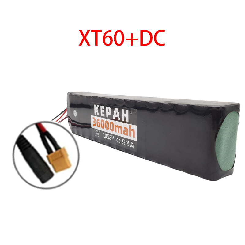 Akumulator litowy 36 V 36 Ah 18650 10S3P 500 W Zmodyfikowany akumulator do skutera elektrycznego 36 V z BMS, SYP XT60 JST: Różowy