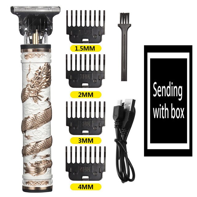 Tondeuse à cheveux professionnelle 2022 T9 0mm pour hommes, rasoir électrique pour barbe et barbier, Machine pour couper les cheveux: Golden Dragon