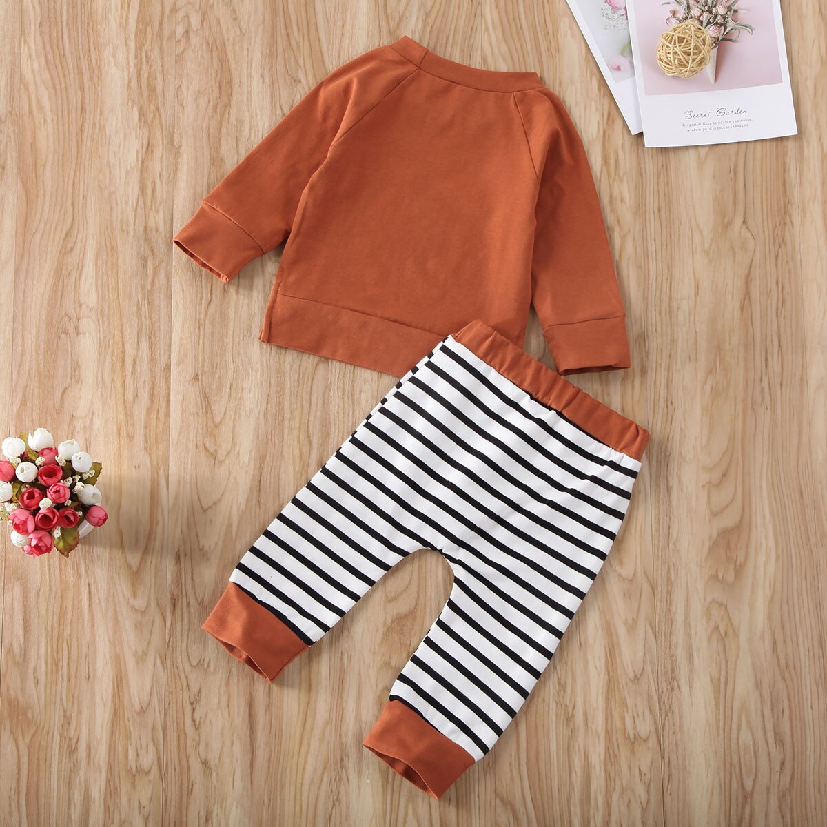 0-24m nyfødte børn baby dreng sommer toppe t-shirt stribede bukser 2 stk outfits tøj