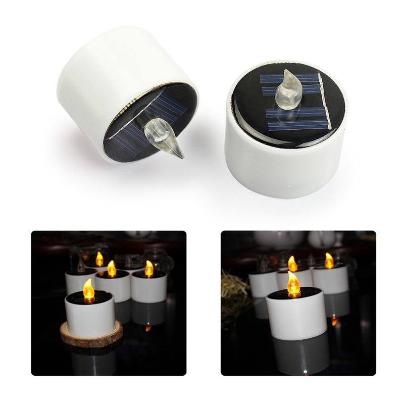 Solar- Kerzen Licht Flammenlose Wiederaufladbare LED Kerzen Lichter Schlafzimmer Tee Lampen Wohnkultur Kerzen Kerze Licht
