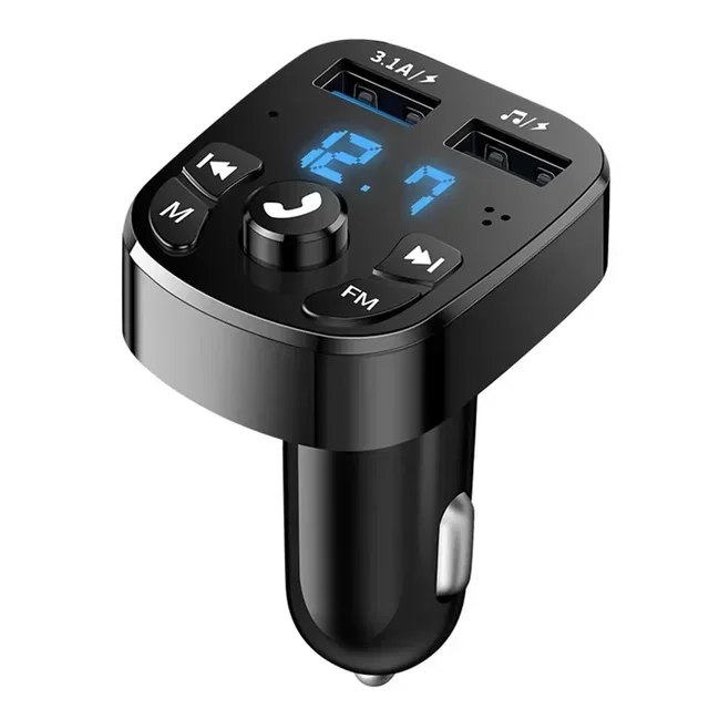 Reproductor de MP3 para coche, Autoradio, cargador manos libres 3.1A, cargador rápido para coche, transmisor FM, Audio Bluetooth, USB Dual, accesorios para coche: Default Title