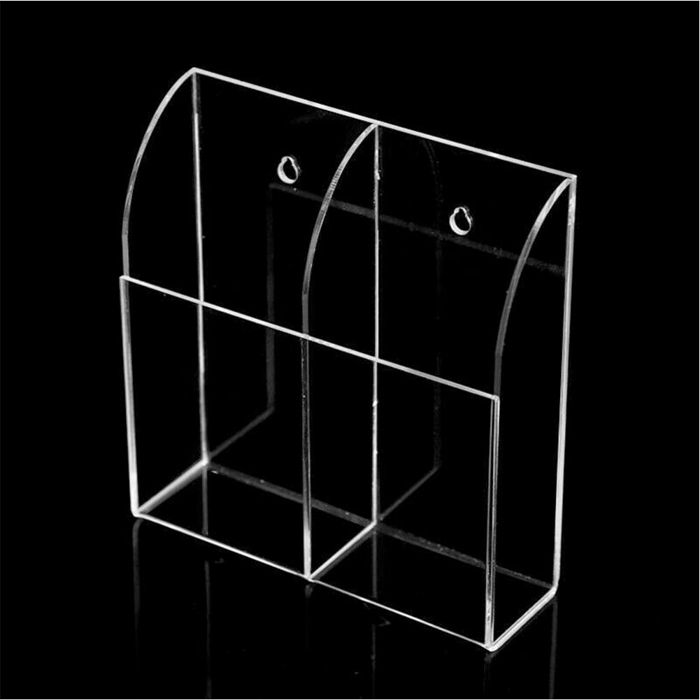 Wall Mounted Home Acrylic Space Saving Transparent Remote Control Organizer Air Conditioner Makeup Brush Storage Box Holder Case: B