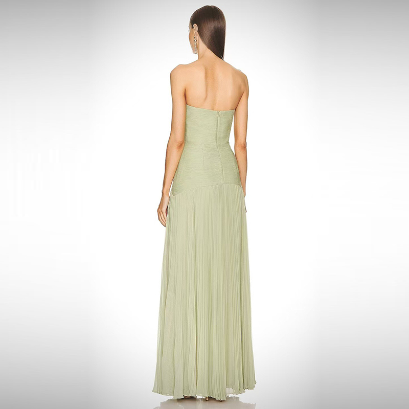 Kvinder sommer off shoulder tube top maxikjoler chic sexet ren højtaljet festkjole pit stribet draperet lang kjole