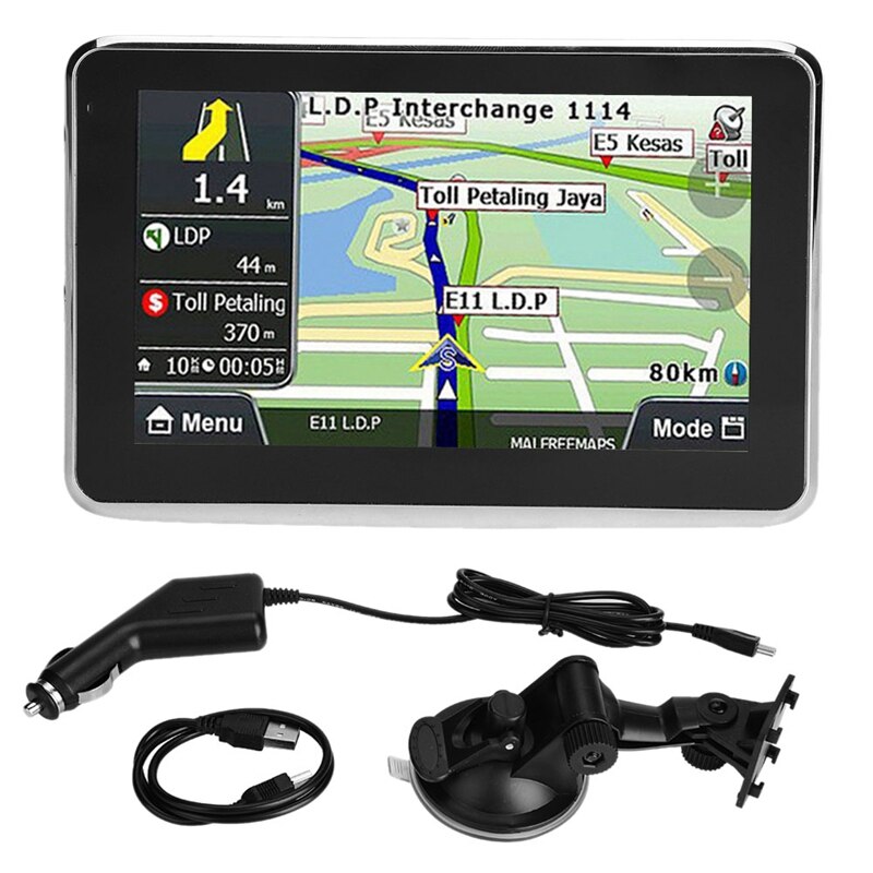 5 tums bilnavigator gps kontaktskärmsnavigering röstnavigator 256mb 8gb mp3/mp4 fm