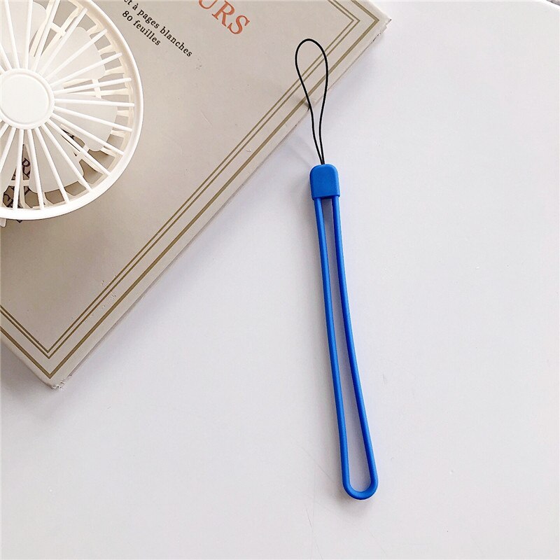 Liquid Silicone String Wrist Lanyard for Keys Mobile Strap Phone Charm for iPhone 11 Pro Max Samsung ID Card Keycord Keychain: Blue