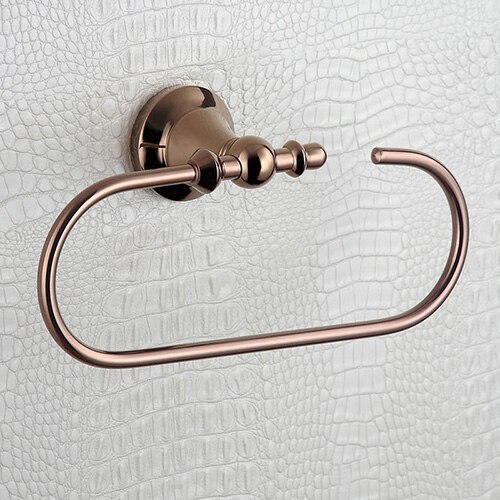 Rose Gold Bathroom Accessories Set Shower Soap Glass Shelf Liquid Dispenser Copper Toilet Brush Towel Holder Bath Room Hardware: Towel Ring