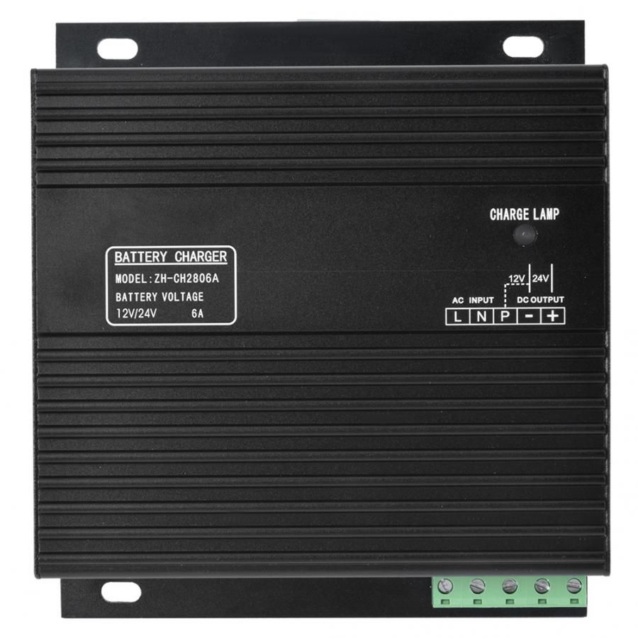 Solar External Battery Charger 12V/24V 6A Intelligent Battery Charging Device Derv Genset Lead-Acid Battery Charger