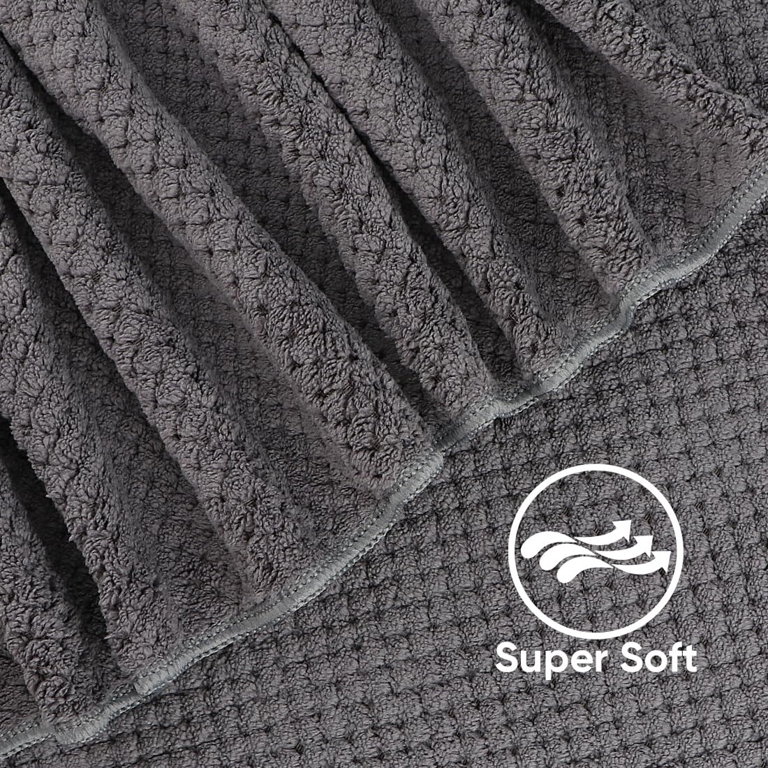 Set van 2 microvezel handdoeken: ultra absorberende badhanddoeken, zachte handdoeken voor in de badkamer, sneldrogende washandjes voor lichaam, sport, spa en yoga.