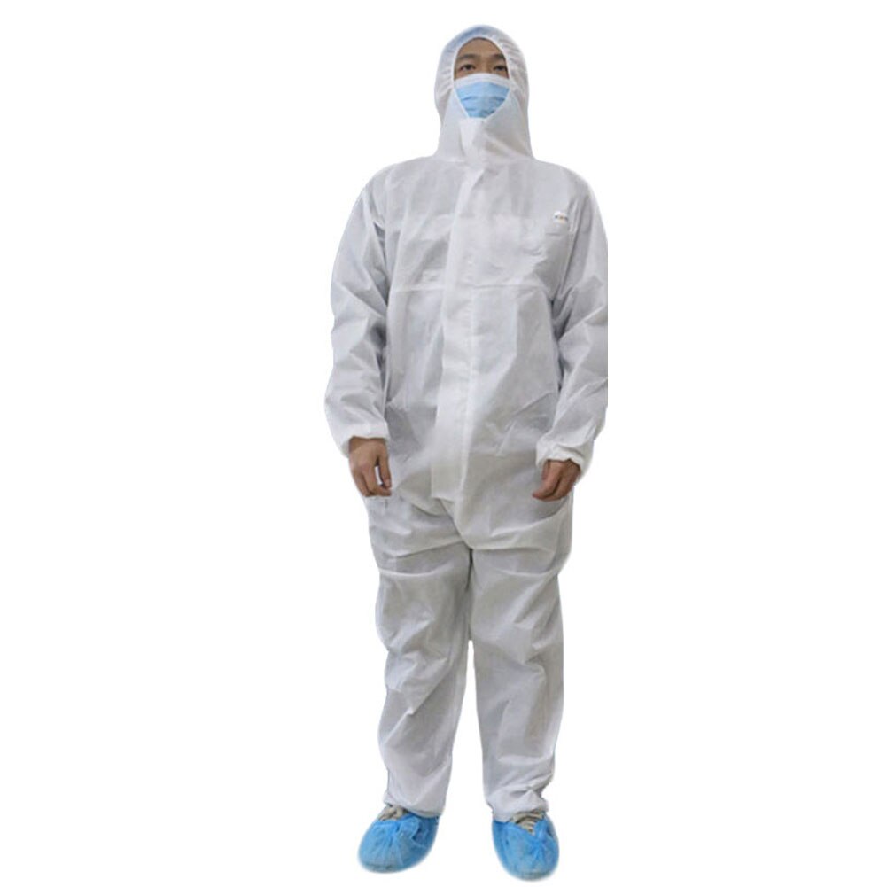 White Coverall Hazmat Suits Protection Protective Disposable Anti-Virus Clothing Disposable Factory Hospital Safety Clothing: Default Title