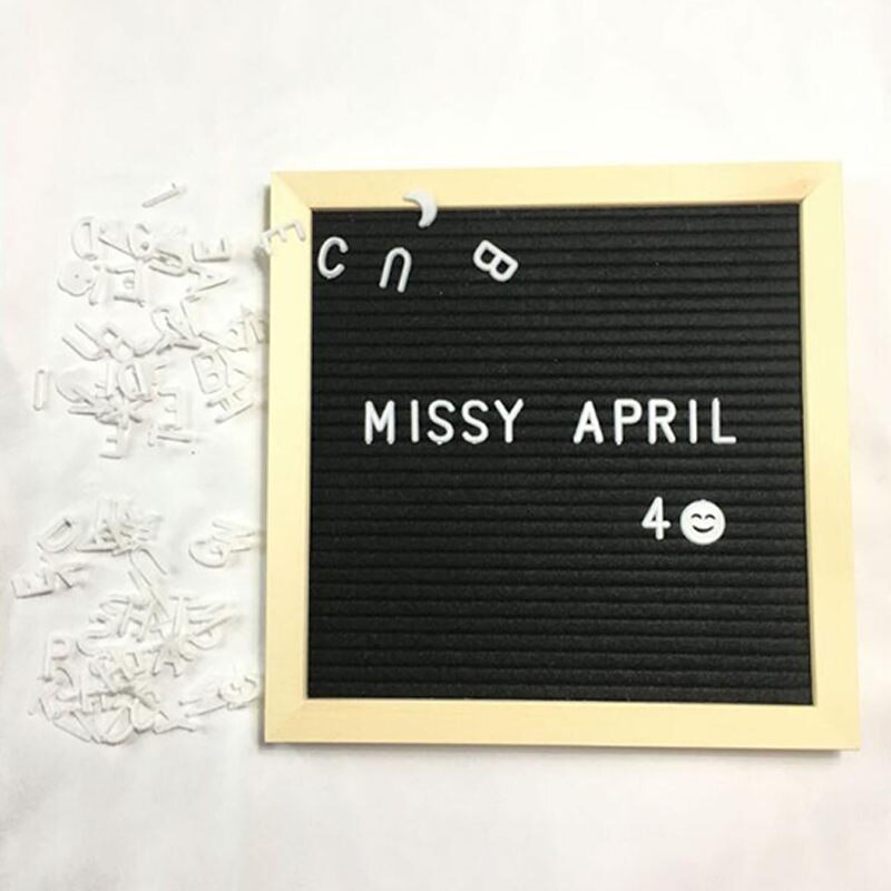 Beautiful Felt Letter Board Wooden Frame Changeable Symbols Numbers Characters Message Boards for Home Office Hogard: 2
