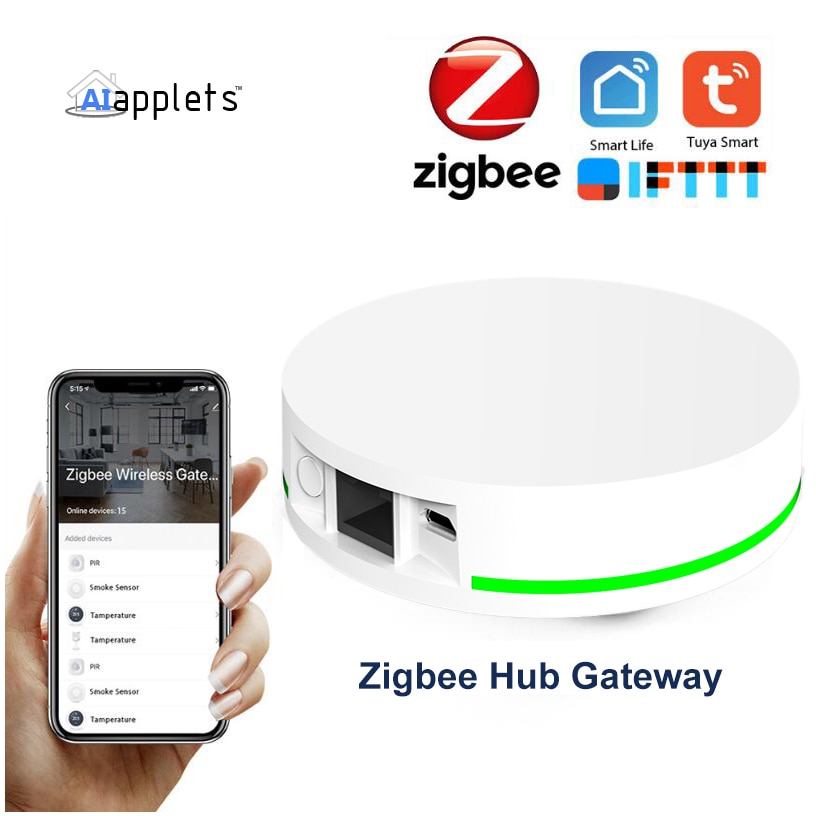 Tuya ZigBee 3.0 Smart Hub Devices Zigbee IOT Gateway Bridge Controller Works with Alexa Google Home ,Network Wired Connection