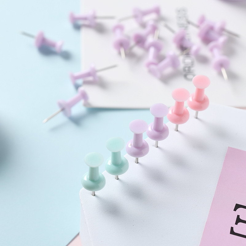 40pcs/box Solid Color Thumbtacks Small Size Office Stationery Push Pin for Wall Maps Paintings Fixing Thumbtack