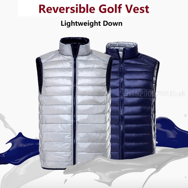 Gilet da golf in cotone ispessito da uomo invernale abbigliamento da golf sportivo reversibile giacca sportiva per il tempo libero gilet leggeri