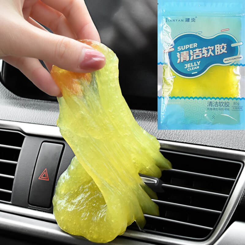 Gomme de nettoyage de voiture, produits éponge pour clavier d&#39;ordinateur portable, colle Super propre, nettoyeur de voiture, poussière et saleté dans les interstices et coins: yellow-2pcs